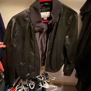 Black faux leather jacket